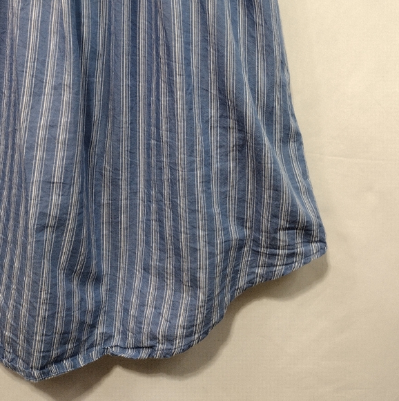 Japna Stripped Shirt Dress Women's S Blue Boho Retro 90s Y2K Casual Beach - Picture 8 of 10